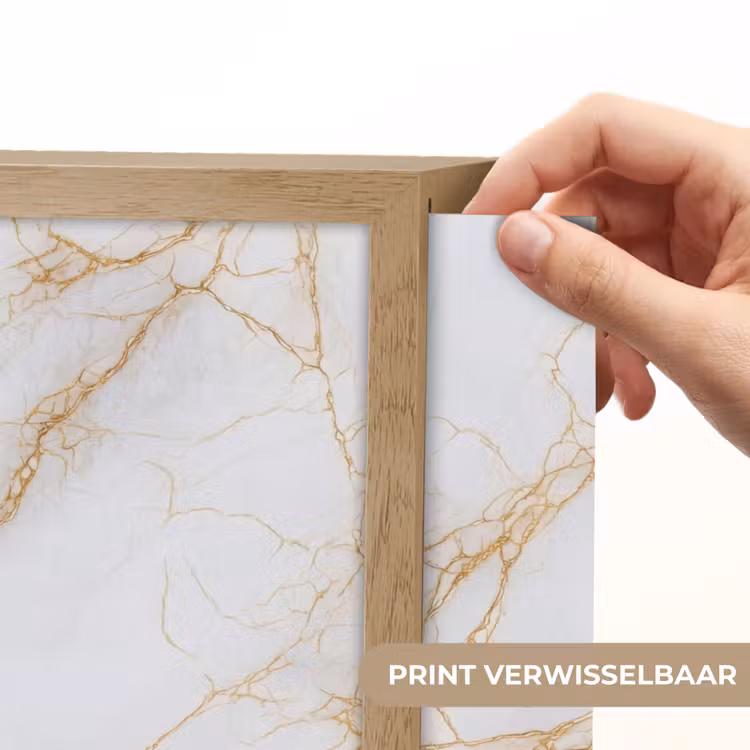 Wit - Goud - Marmer - Aders Light Box met batterij (Wandlamp) middel 907 -USP_websiteprintNL