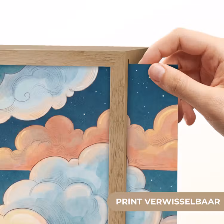 Wolk - Lucht - Natuur - Illustratief - Oranje Light Box met batterij (Wandlamp) middel -USP_websiteprintNL