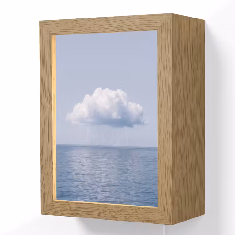 Lightbox - Wandlamp - Wolk - Regen - Natuur - Wolk - Regen - Natuur Light Box met kabel (Wandlamp) klein