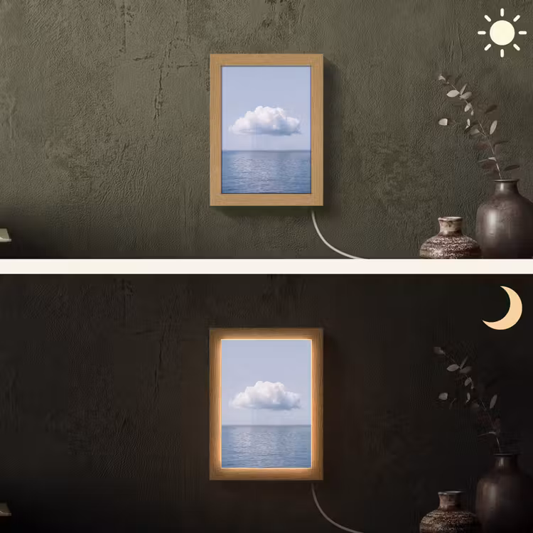 Lightbox - Wandlamp - Wolk - Regen - Natuur - Wolk - Regen - Natuur Light Box met kabel (Wandlamp) klein