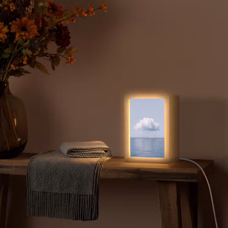 Lightbox - Wandlamp - Wolk - Regen - Natuur - Wolk - Regen - Natuur Light Box met kabel (Wandlamp) klein
