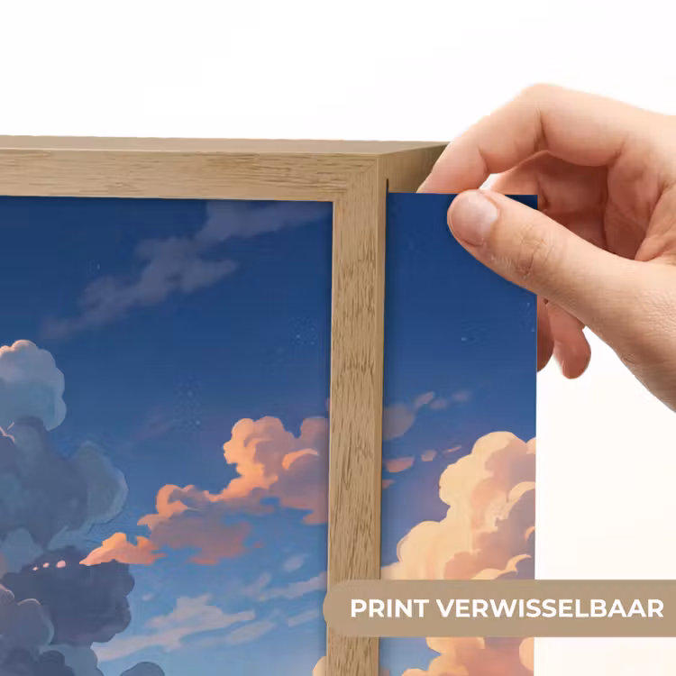 Wolken - Daghemel - Natuur - Illustratie - Oranje Light Box met batterij (Wandlamp) middel -USP_websiteprintNL