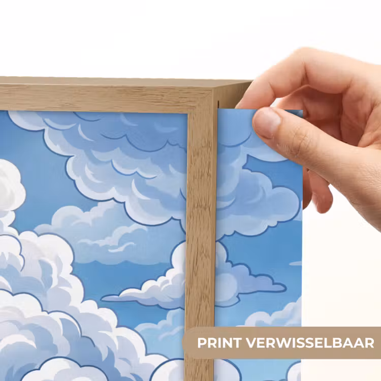 Wolken - Hemel - Abstract - Wit Light Box met batterij (Wandlamp) middel -USP_websiteprintNL
