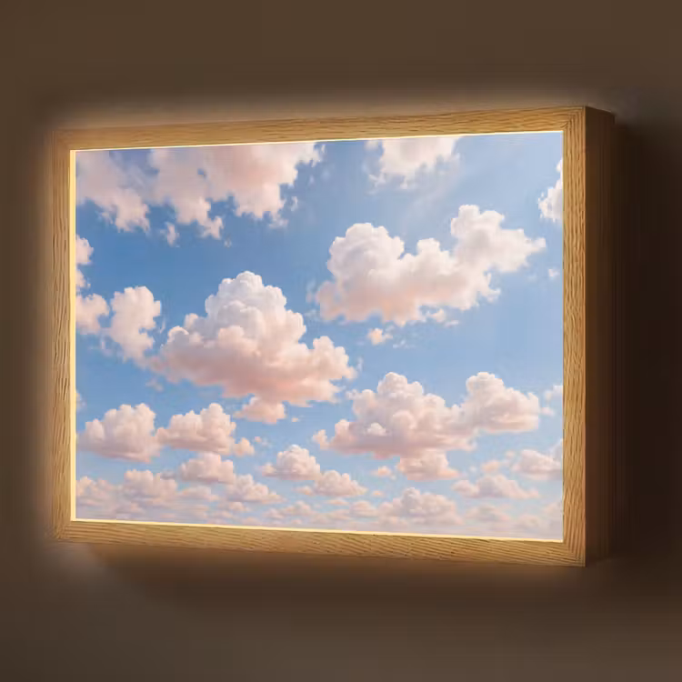 Wolken - Hemel - Natuur - Licht - Blauw Light Box met batterij (Wandlamp) middel -z3d_website