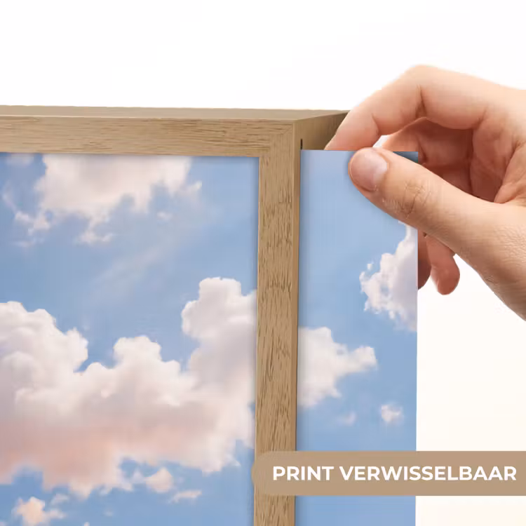 Wolken - Hemel - Natuur - Licht - Blauw Light Box met batterij (Wandlamp) middel -USP_websiteprintNL