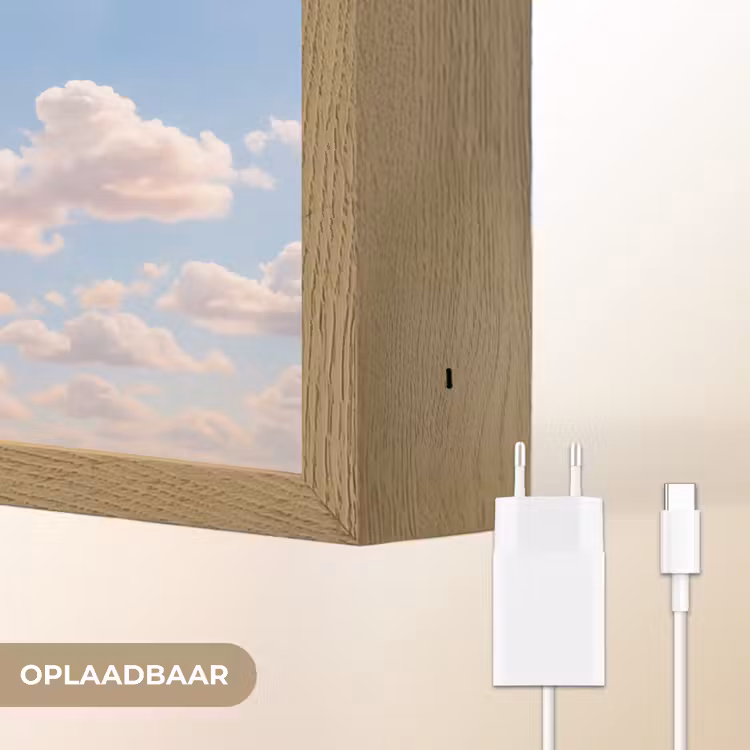 Wolken - Hemel - Natuur - Licht - Blauw Light Box met batterij (Wandlamp) middel -USP_websiteoplaadbaarNL