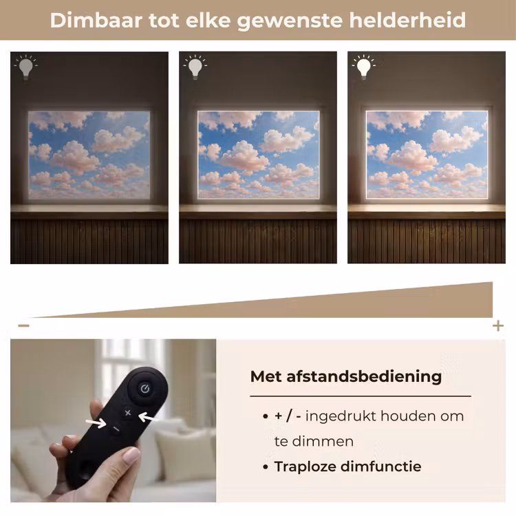 Wolken - Hemel - Natuur - Licht - Blauw Light Box met batterij (Wandlamp) middel -USP_dimbaarNL