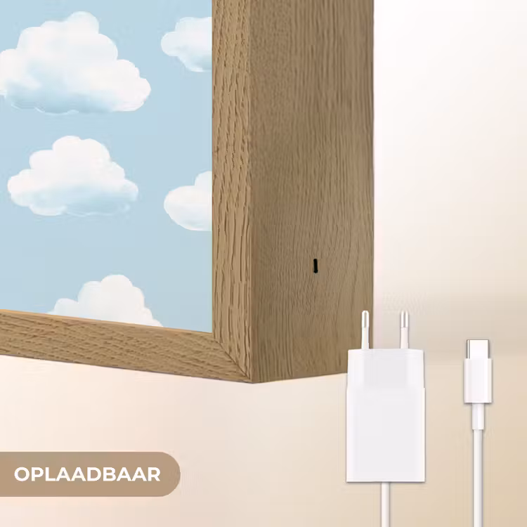 Wolken - Illustratie - Blauw Light Box met batterij (Wandlamp) middel 907 -USP_websiteoplaadbaarNL