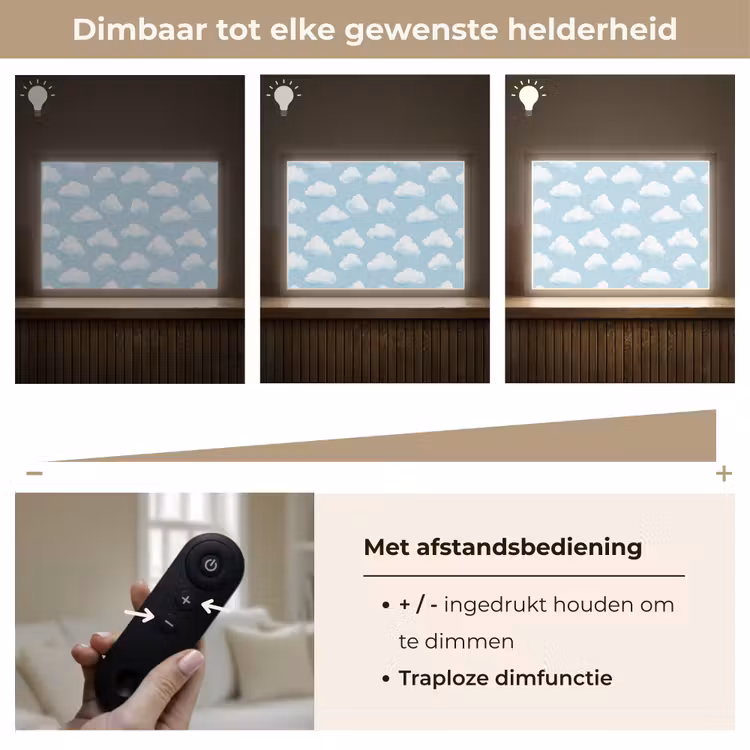 Wolken - Illustratie - Blauw Light Box met batterij (Wandlamp) middel 907 -USP_dimbaarNL
