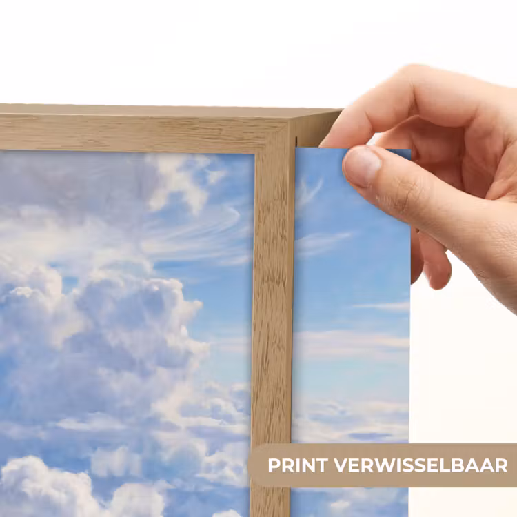 Wolken - Lucht - Natuur - Abstract - Blauw Light Box met batterij (Wandlamp) middel -USP_websiteprintNL