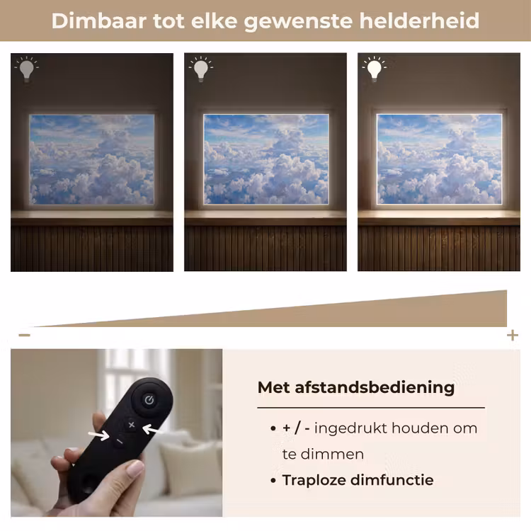 Wolken - Lucht - Natuur - Abstract - Blauw Light Box met batterij (Wandlamp) middel -USP_dimbaarNL