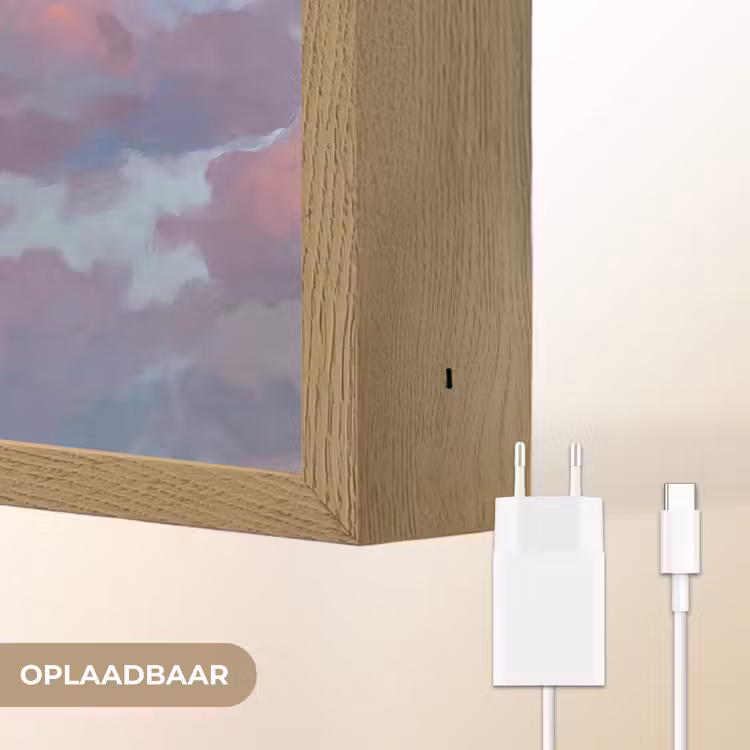 Wolken - Lucht - Natuur - Abstract - Kleurrijk Light Box met batterij (Wandlamp) middel -USP_websiteoplaadbaarNL