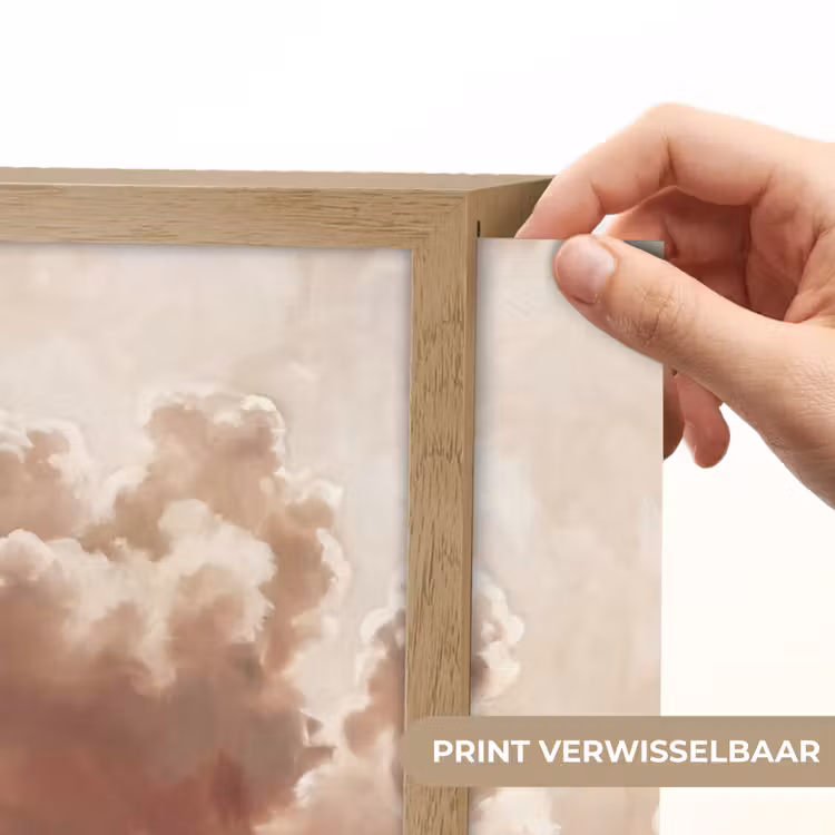 Wolken - Lucht - Natuur - Modern - Bruin Light Box met batterij (Wandlamp) middel -USP_websiteprintNL