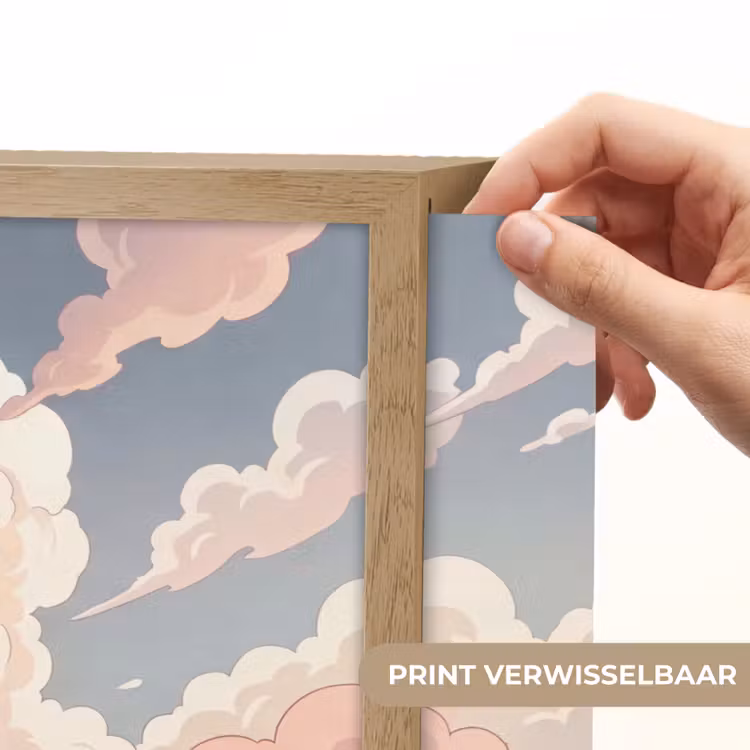 Wolken - Lucht - Natuur - Pastel - Roze Light Box met batterij (Wandlamp) middel -USP_websiteprintNL
