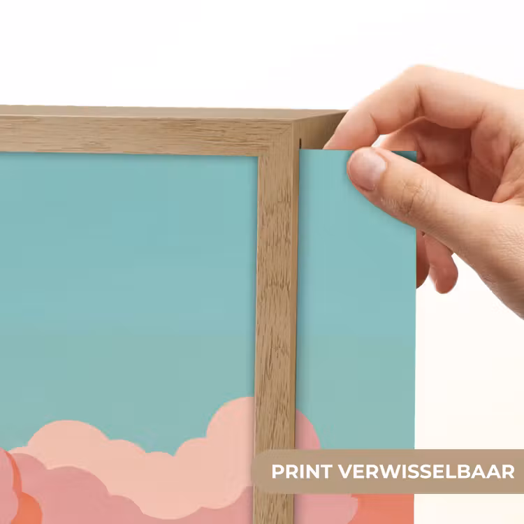 Wolken - Roze - Natuur - Modern - Pastel Light Box met batterij (Wandlamp) middel -USP_websiteprintNL