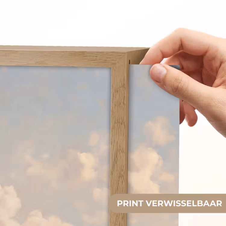 Wolken - Zacht - Natuur - Klassiek - Beige Light Box met batterij (Wandlamp) middel -USP_websiteprintNL