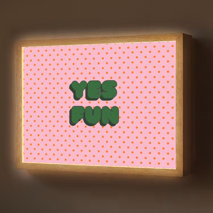 Yes fun - Groen - Roze - Stippen Light Box met batterij (Wandlamp) middel -z3d_website