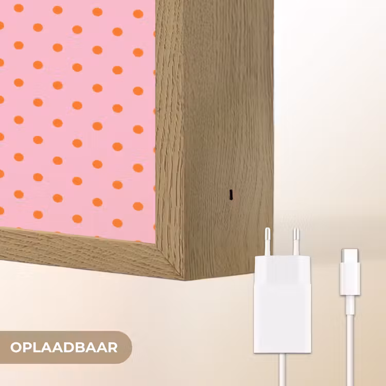 Yes fun - Groen - Roze - Stippen Light Box met batterij (Wandlamp) middel -USP_websiteoplaadbaarNL