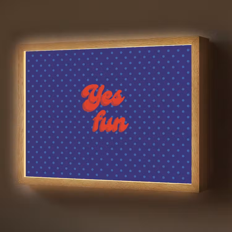 Yes fun - Rood - Blauw - Stippen Light Box met batterij (Wandlamp) middel -z3d_website