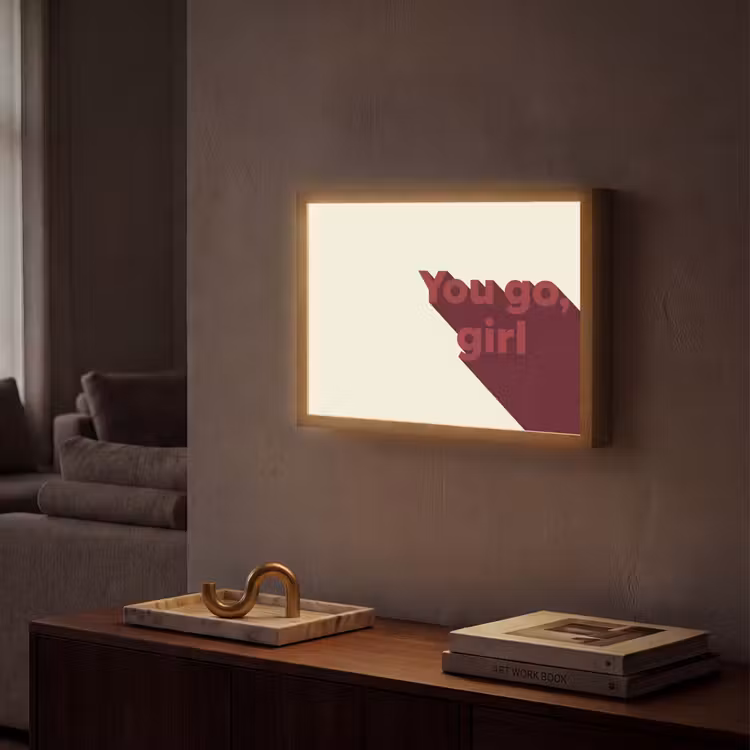 you go girl - 3D - Rood Light Box met batterij (Wandlamp) middel -sfeer1