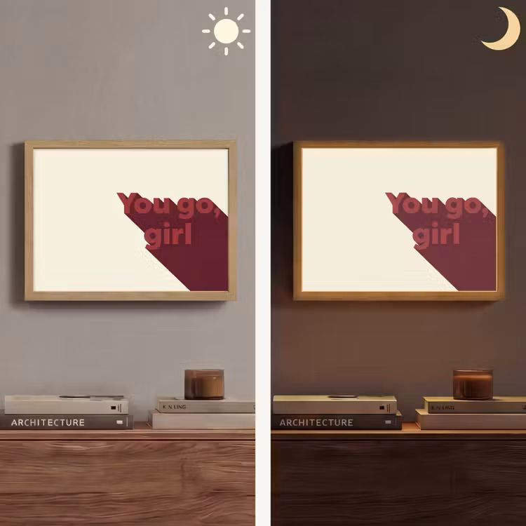 you go girl - 3D - Rood Light Box met batterij (Wandlamp) middel -sfeer3