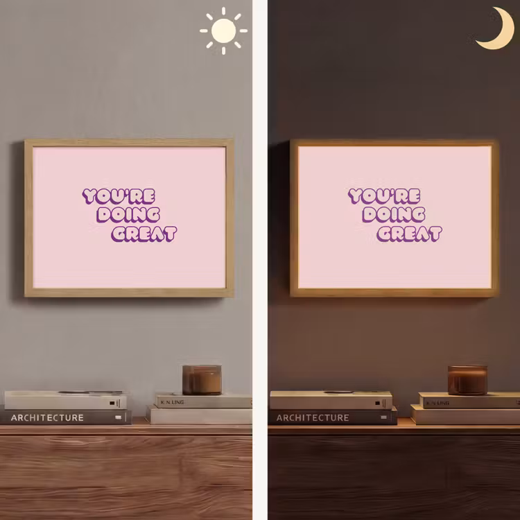 You're doing great - Roze - Bubble letters Light Box met batterij (Wandlamp) middel -sfeer3