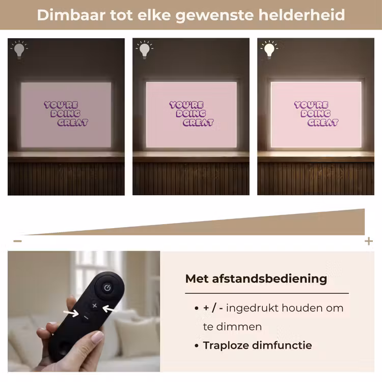 You're doing great - Roze - Bubble letters Light Box met batterij (Wandlamp) middel -USP_dimbaarNL