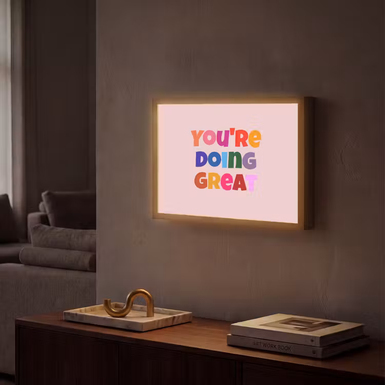 You're doing great - Roze - Kleurrijk Light Box met batterij (Wandlamp) middel -sfeer1