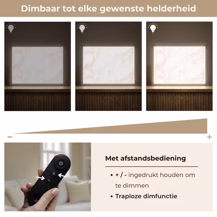 Zalmroze - Marmer - Aders Light Box met batterij (Wandlamp) middel 907 -USP_dimbaarNL