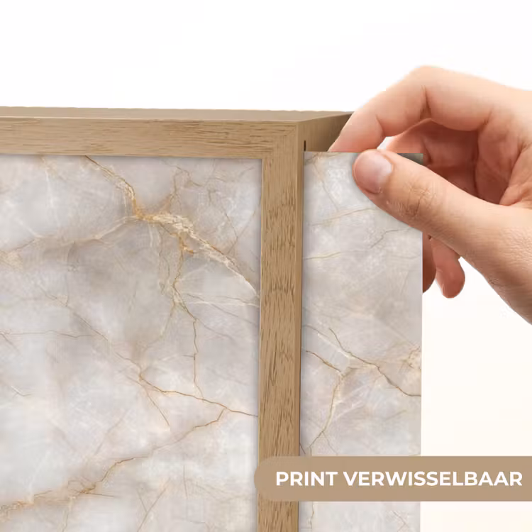 Zandkleurig - Marmer - Natuursteen Light Box met batterij (Wandlamp) middel 907 -USP_websiteprintNL