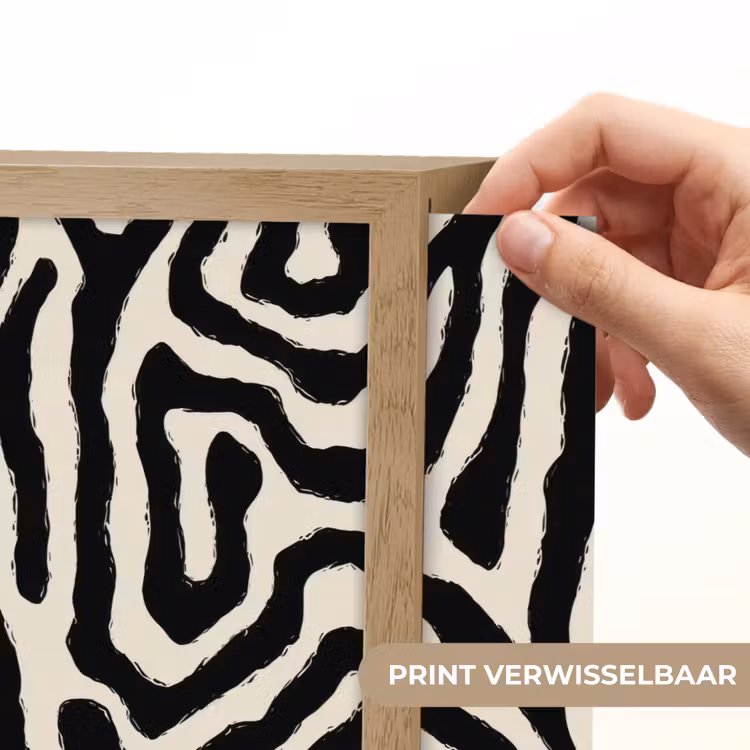 Zebra - Abstract - Zwart Light Box met batterij (Wandlamp) middel 907 -USP_websiteprintNL