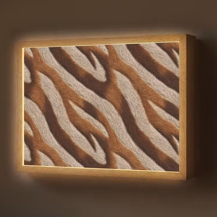 Zebra - Patroon - Bruin Light Box met batterij (Wandlamp) middel 907 -z3d_website
