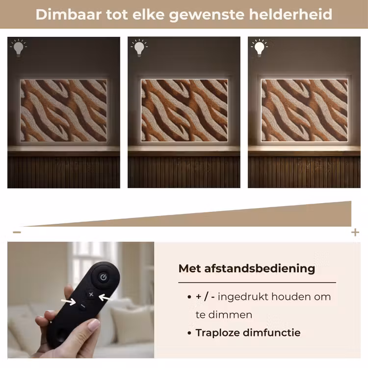 Zebra - Patroon - Bruin Light Box met batterij (Wandlamp) middel 907 -USP_dimbaarNL