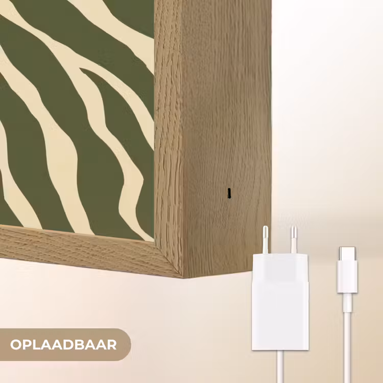 Zebra - Patroon - Groen Light Box met batterij (Wandlamp) middel 907 -USP_websiteoplaadbaarNL