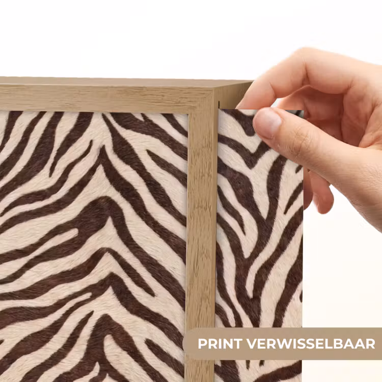 Zebra - Strepen - Bruin Light Box met batterij (Wandlamp) middel -USP_websiteprintNL