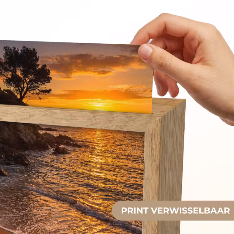 Zee - Kust - Zonsondergang - Natuur - Oranje Light Box met kabel (Wandlamp) klein -USP_websiteprintNL