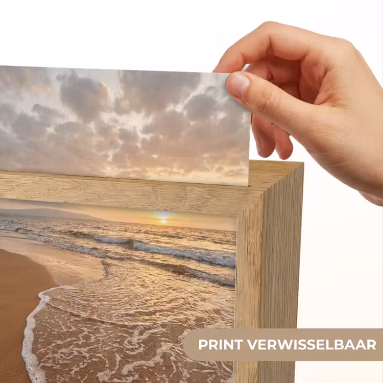 Zee - Kustlijn - Wolken - Landschap - Oranje Light Box met kabel (Wandlamp) klein -USP_websiteprintNL