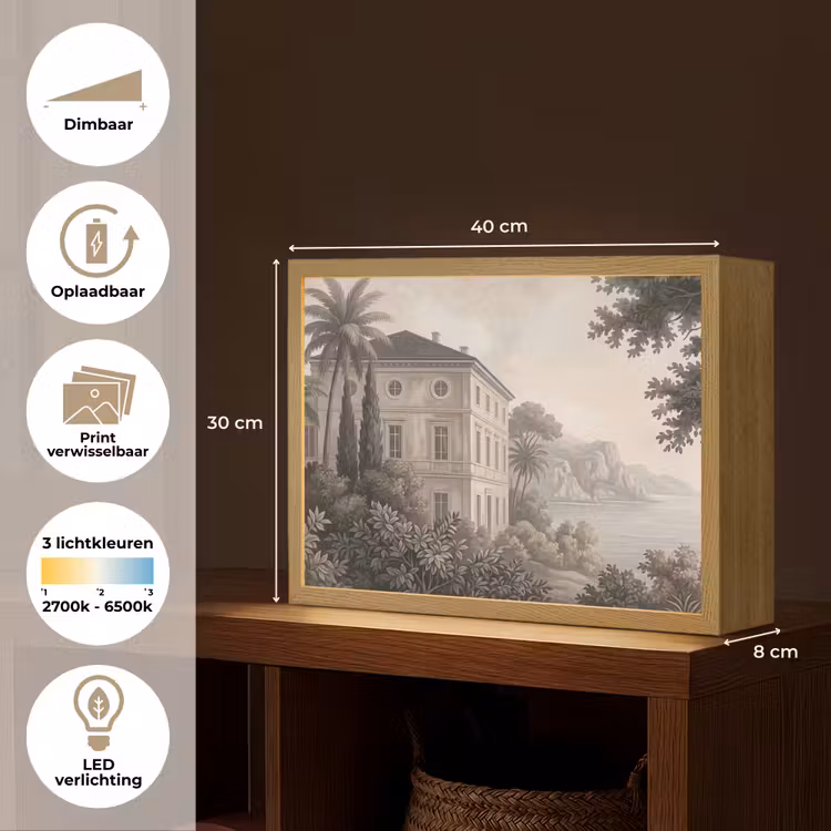 Zee - Villa - Beige Light Box met batterij (Wandlamp) middel -USP_websiteoverzichtNL