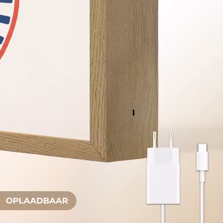 Zeeleven - Kreeft - Embleem - Grafisch - Rood Light Box met batterij (Wandlamp) middel -USP_websiteoplaadbaarNL