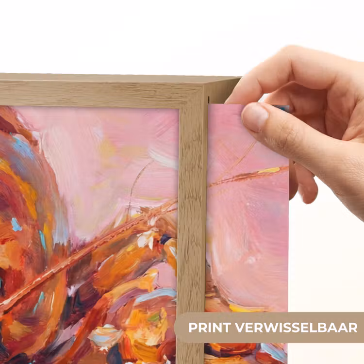Zeeleven - Kreeft - Spatters - Abstract - Roze Light Box met batterij (Wandlamp) middel -USP_websiteprintNL