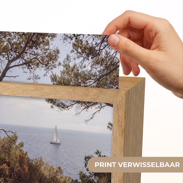 Lightbox - Wandlamp - Zeilboot - bomen - water - Zeilboot - bomen - water Light Box met kabel (Wandlamp) klein