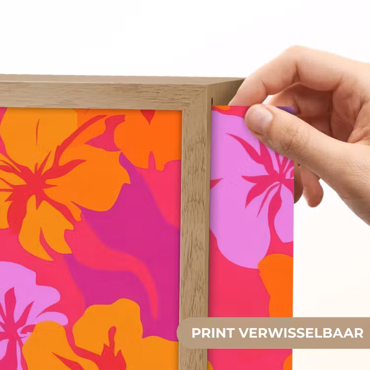 Zomers - Hibiscus - Kleurrijk Light Box met batterij (Wandlamp) middel 907 -USP_websiteprintNL