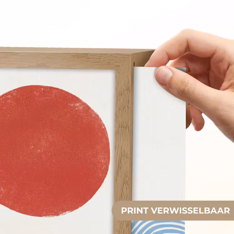Zon - Golven - Oceaan - Abstract - Rood Light Box met batterij (Wandlamp) middel -USP_websiteprintNL