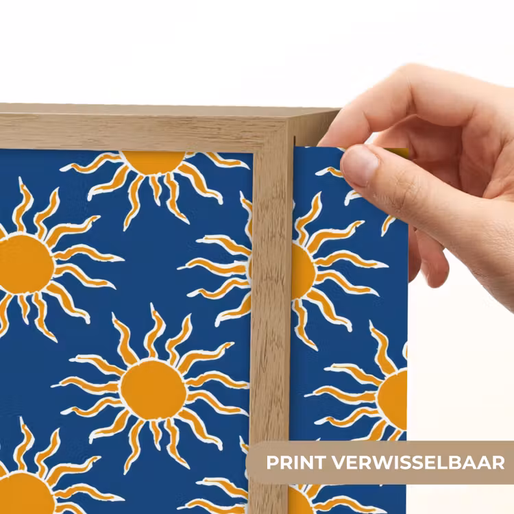 Zon - Patroon - Blauw Light Box met batterij (Wandlamp) middel 907 -USP_websiteprintNL