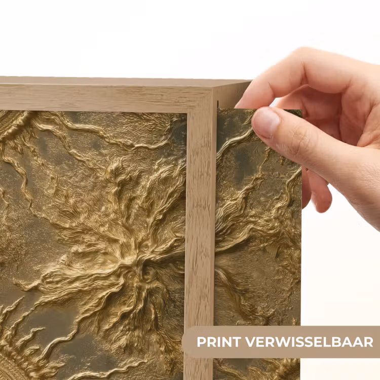 Zon - Reliëf - Antiek - Goud Light Box met batterij (Wandlamp) middel 907 -USP_websiteprintNL
