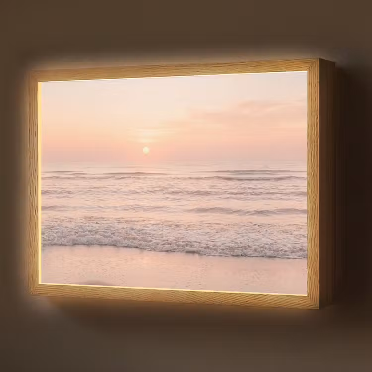Zon - Strand - Roze Light Box met batterij (Wandlamp) middel -z3d_website