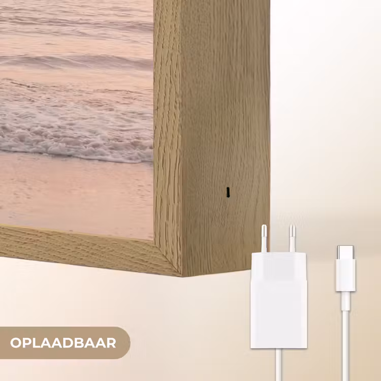 Zon - Strand - Roze Light Box met batterij (Wandlamp) middel -USP_websiteoplaadbaarNL