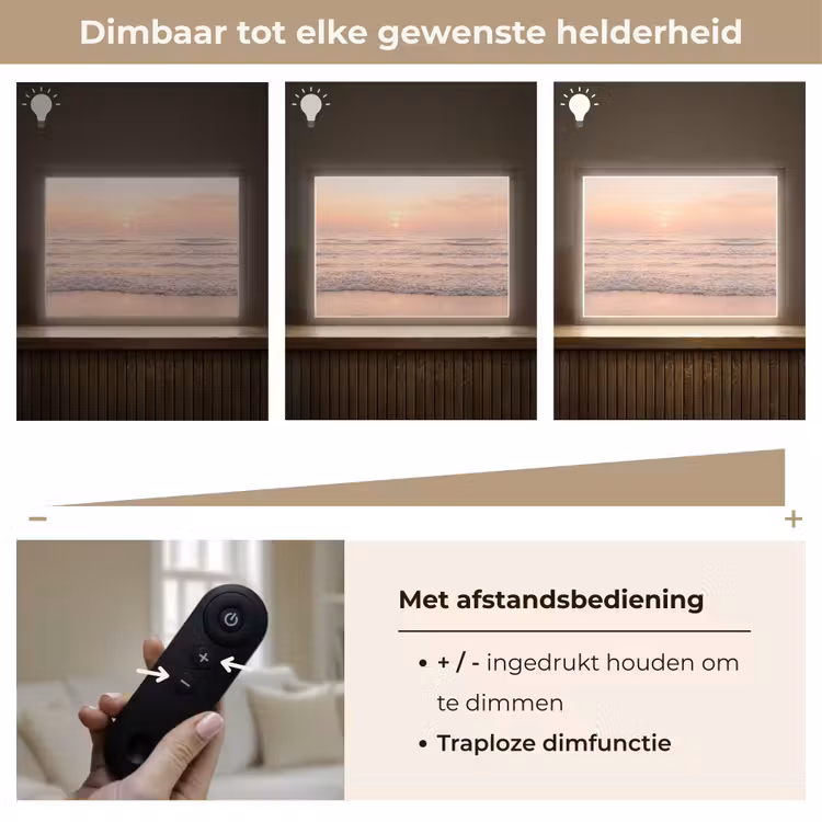 Zon - Strand - Roze Light Box met batterij (Wandlamp) middel -USP_dimbaarNL
