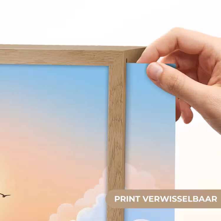 Zon - Vogels - Lucht - Natuur - Geel Light Box met batterij (Wandlamp) middel -USP_websiteprintNL