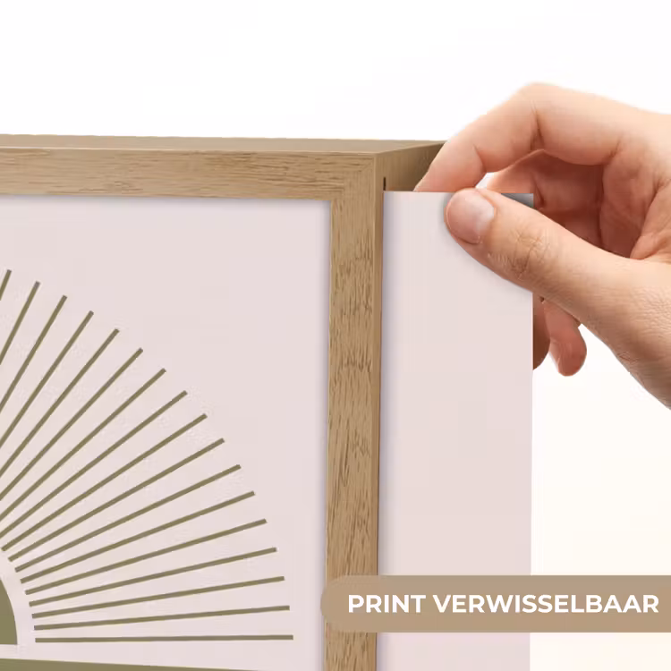 Zon - Zee - Abstract - Modern - Roze Light Box met batterij (Wandlamp) middel -USP_websiteprintNL